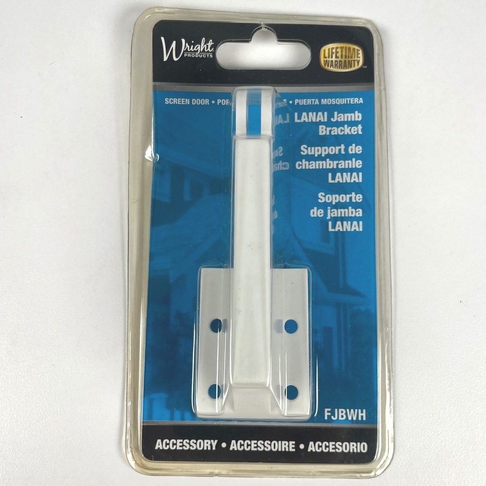 Wright Product Lanai Jamb Bracket White Screen Door Accessory FJBW H Replacement